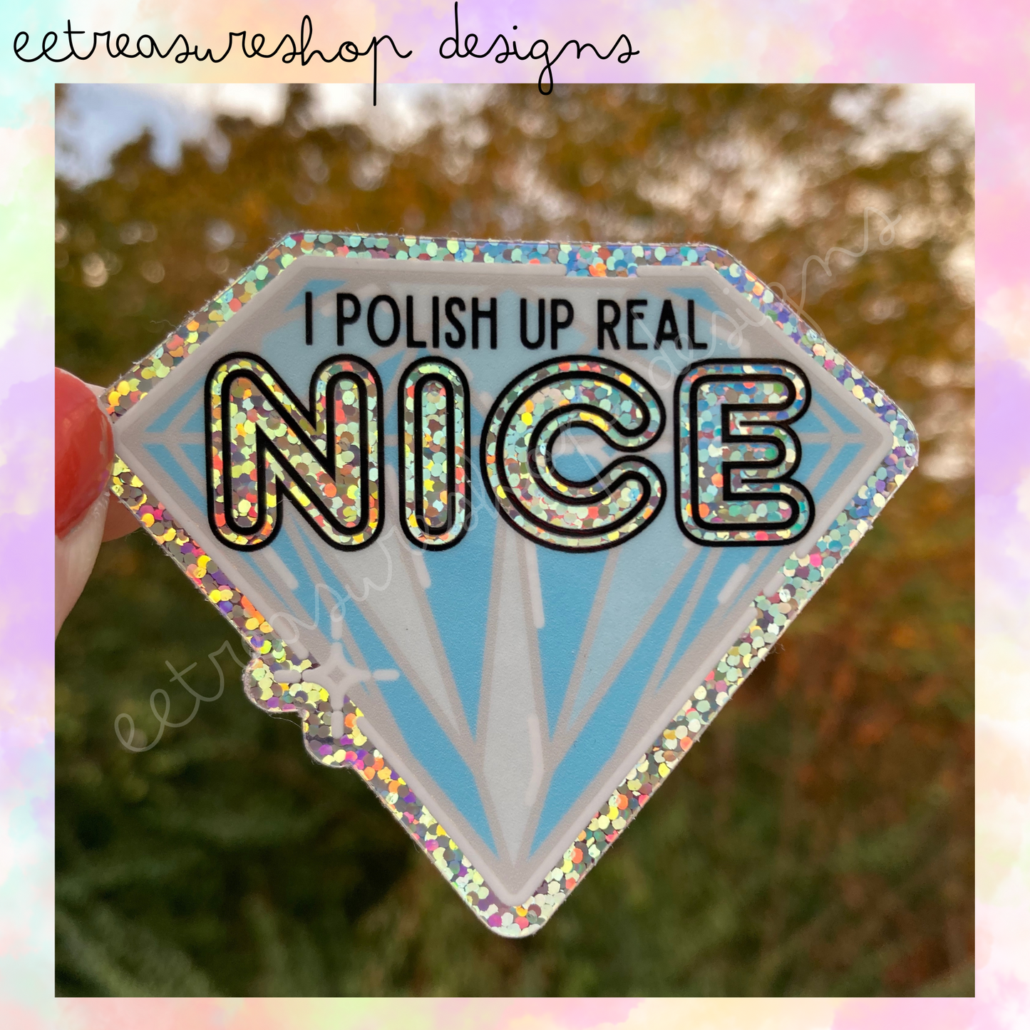 Swiftie Taylor Swift Inspired Bejeweled Nice Diamond Holographic Waterproof Glitter Vinyl Sticker