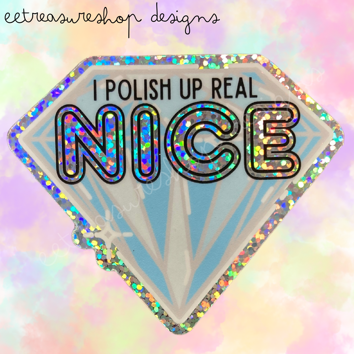 Swiftie Taylor Swift Inspired Bejeweled Nice Diamond Holographic Waterproof Glitter Vinyl Sticker