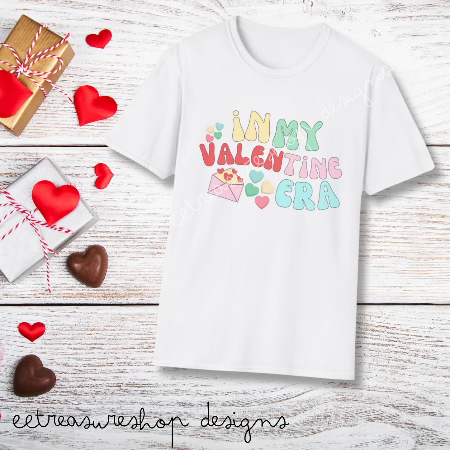 In My Valentine Era Unisex Softstyle T-Shirt, Swiftie Valentines Day T-Shirt, Gift for Her or Him for Valentines Day