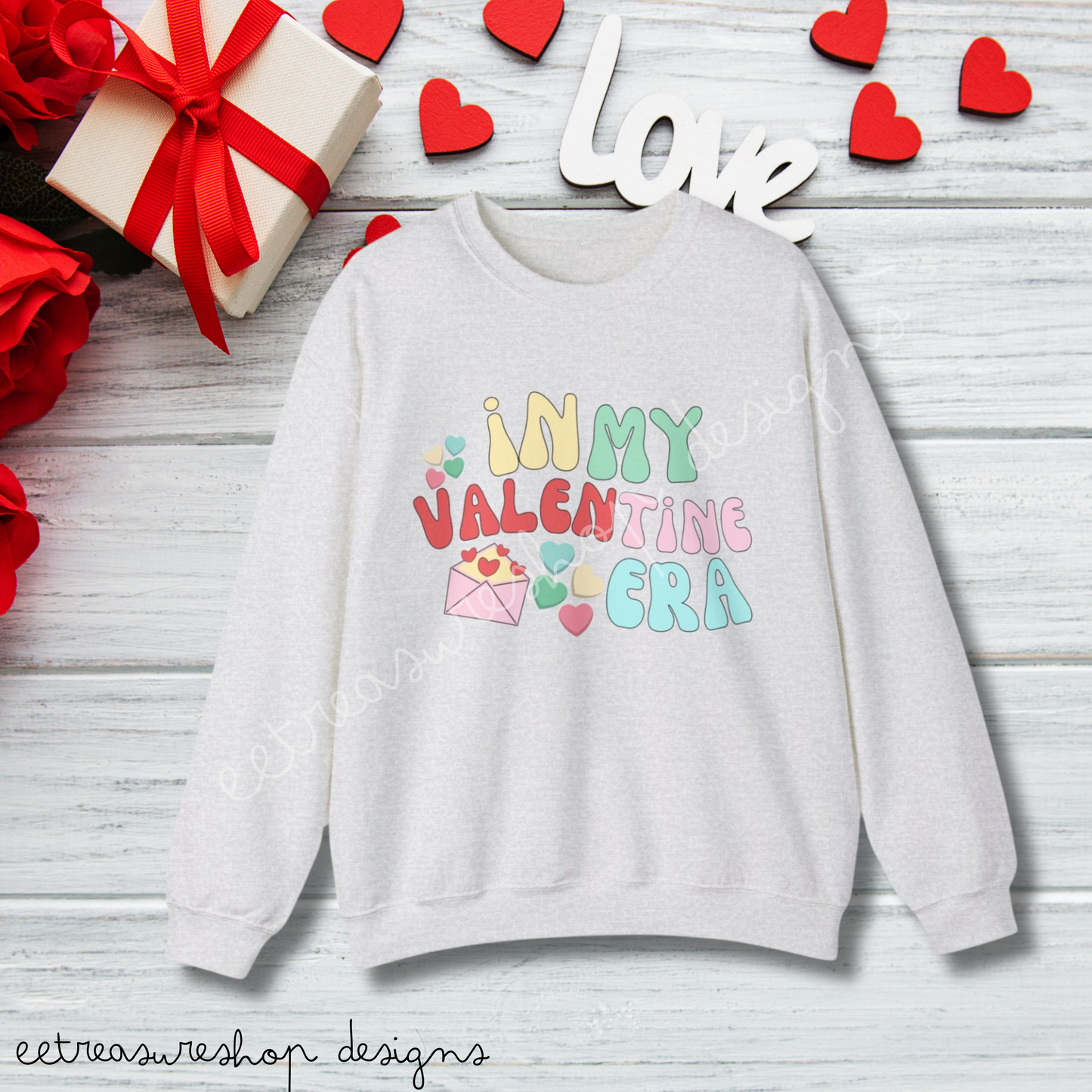 In My Valentine Era Unisex Heavy Blend Crewneck Sweatshirt, Gift for Her or Him for Valentines Day