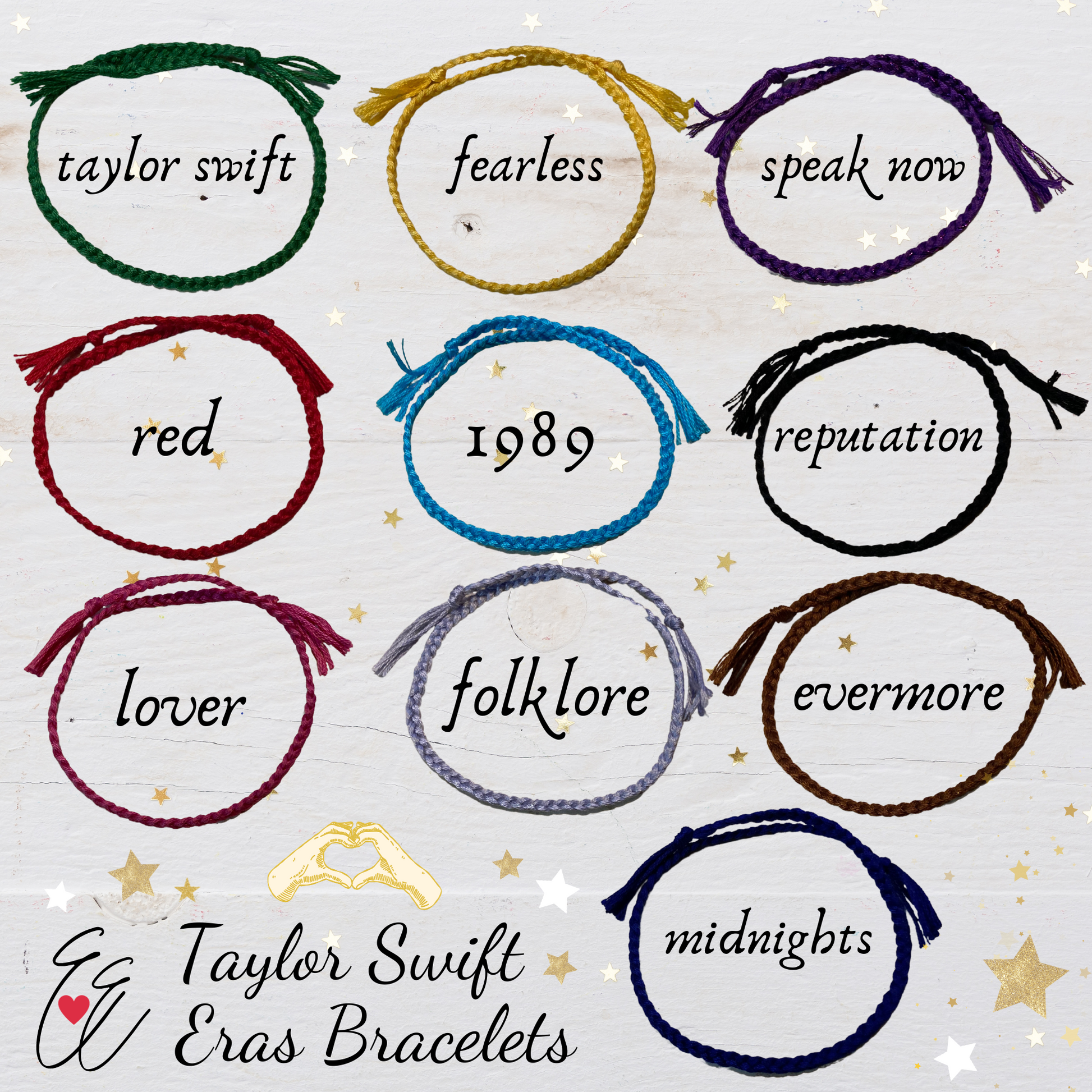 Taylor Swift Eras Inspired Thread Braided Friendship Bracelets