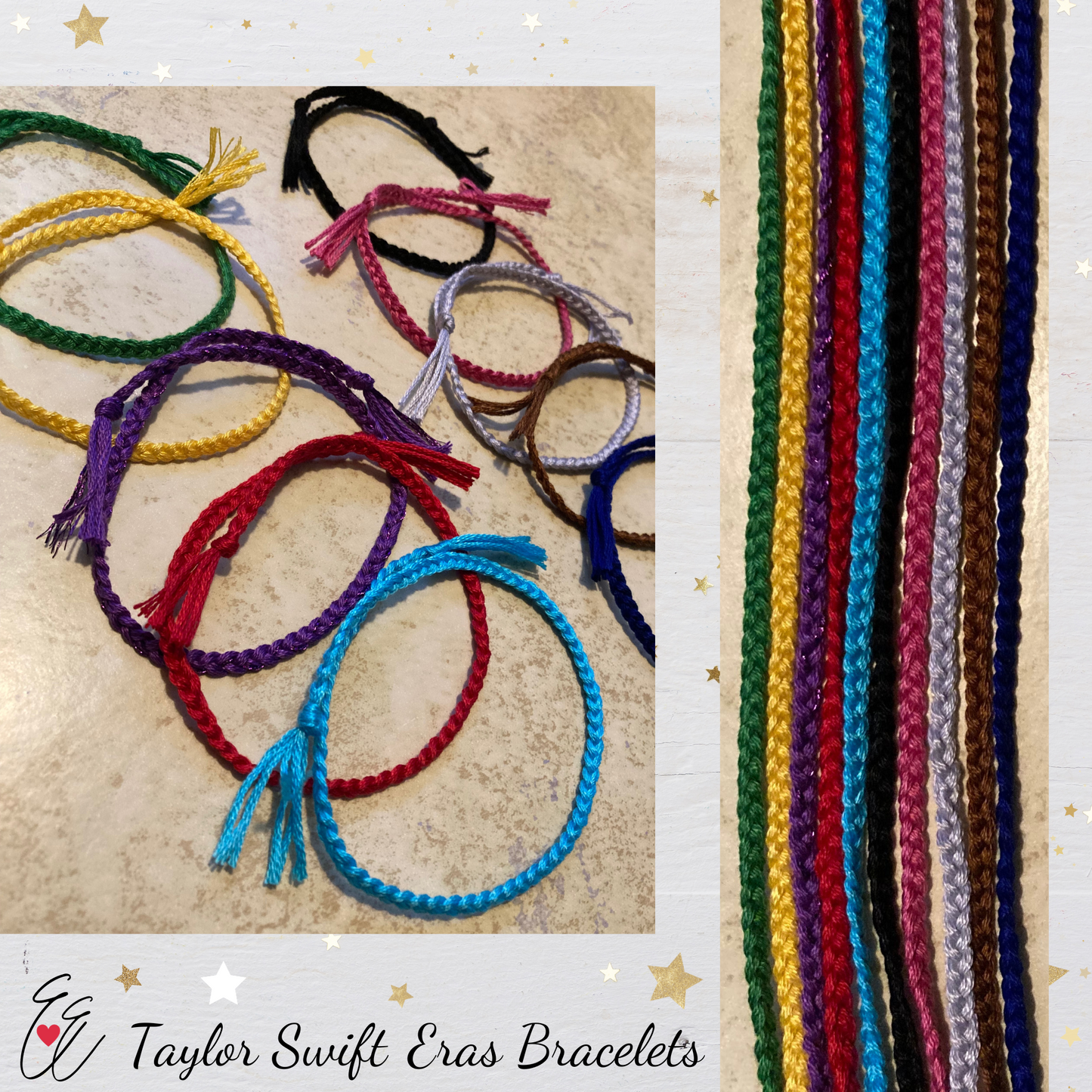 Taylor Swift Eras Inspired Thread Braided Friendship Bracelets