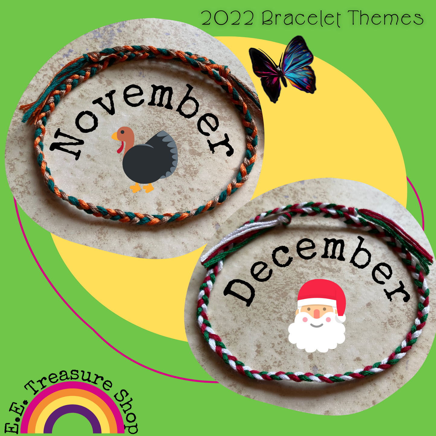 Seasonal Themed Thread Braided Friendship Bracelets