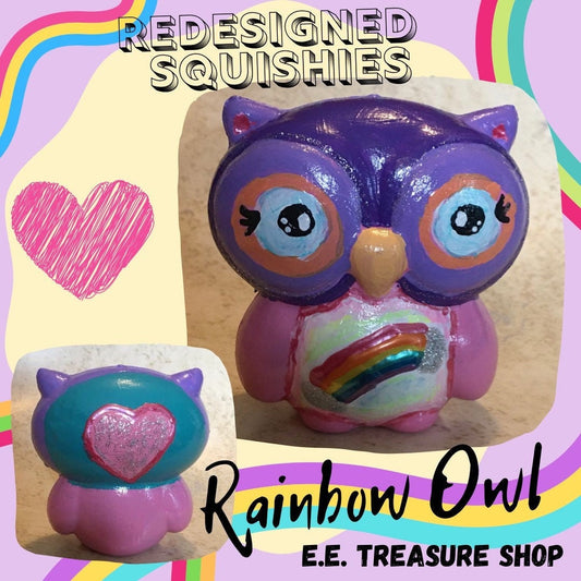 Redesigned Rainbow Owl Handpainted Squishy