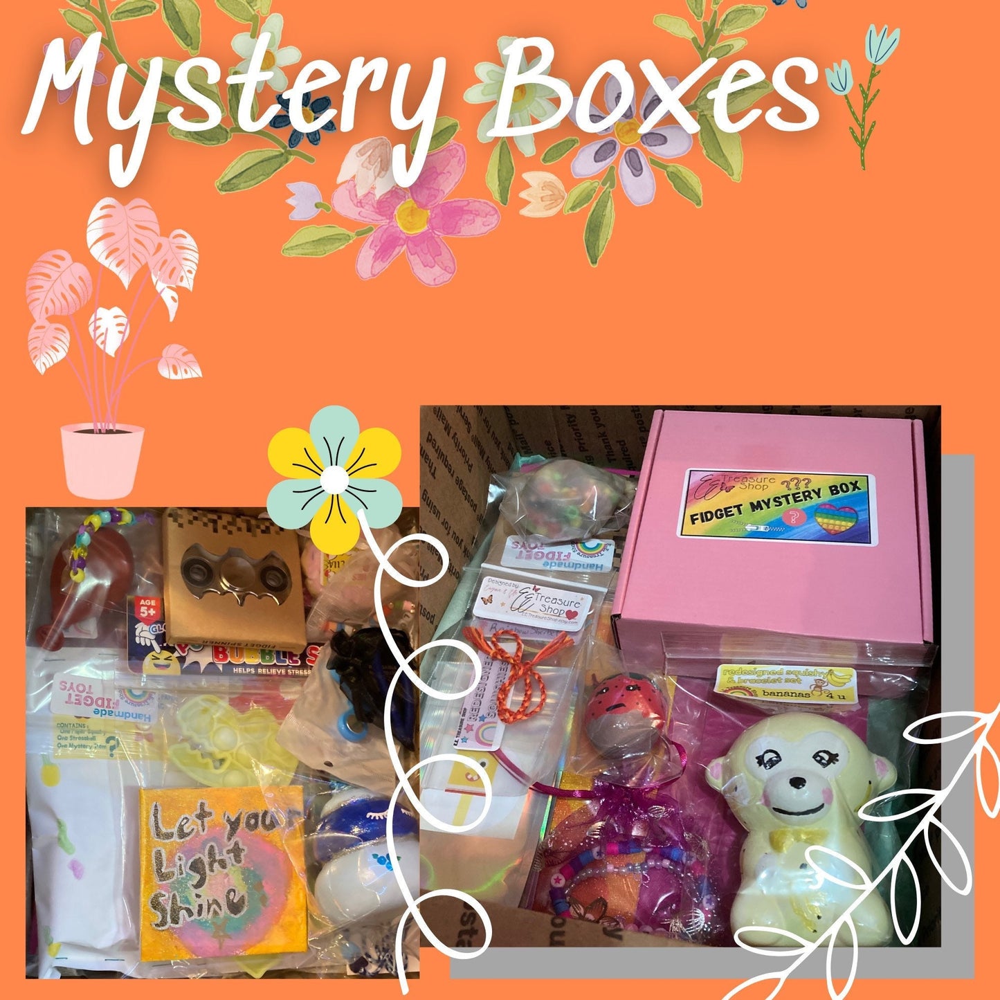 Mystery Box 15 Items, Fidget Toys, Bracelets and More
